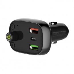 FM transmitter LDNIO C704Q with Bluetooth, 2x USB + USB-C, microSD / TF (black)