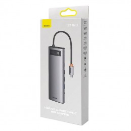 Hub USB-C 12in1 Baseus Metal Gleam Series Grey