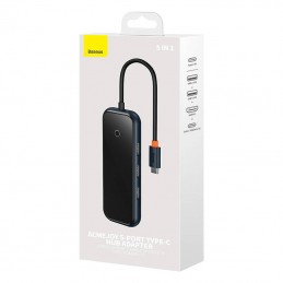 Hub 5in1 Baseus AcmeJoy series USB-C to 2xUSB 3.0 + USB 2.0 + USB-C PD + HDMI (dark grey)