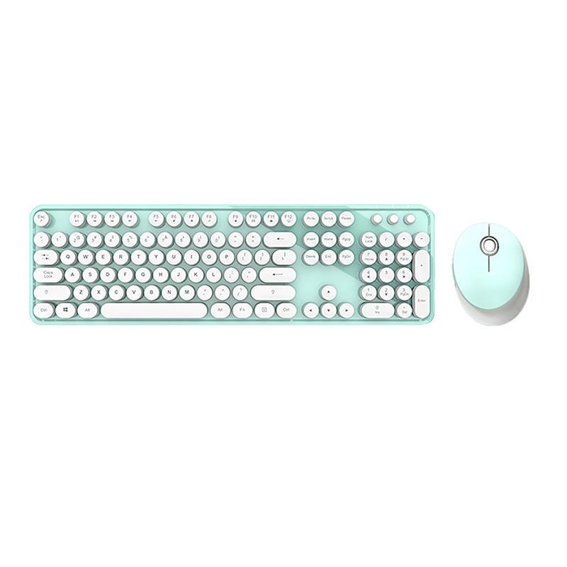 Wireless keyboard + mouse set MOFII Sweet 2.4G (White-Green)