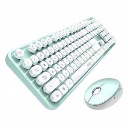 Wireless keyboard + mouse set MOFII Sweet 2.4G (White-Green)