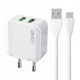 Wall charger  LDNIO A2201 2USB +  MicroUSB cable