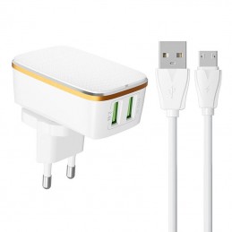 Wall charger  LDNIO A2204 2USB + Micro USB cable
