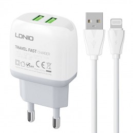 Wall charger  LDNIO A2219 2USB + Lightning cable