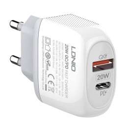 Wall charger  LDNIO A2316C USB, USB-C + Lightning cable