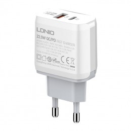 Wall charger  LDNIO A2421C USB, USB-C 22.5W + USB-C cable