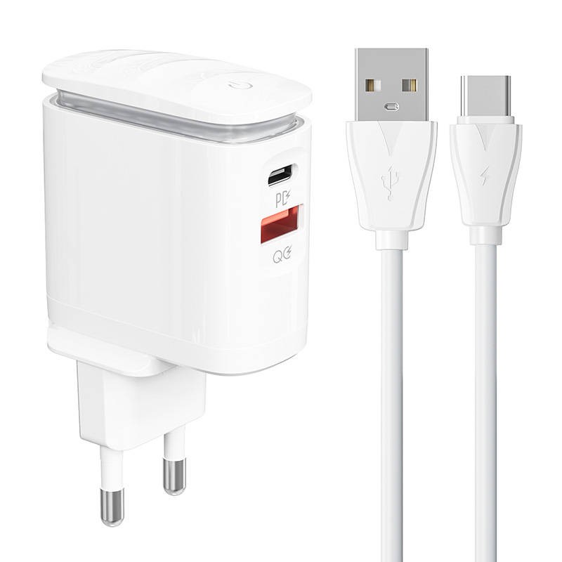 Wall charger  LDNIO A2423C USB, USB-C + USB-C cable