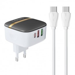 Wall charger LDNIO A3513Q 2USB, USB-C 32W + USB-C - USB-C cable