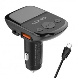 LDNIO Bluetooth C706Q, 2USB, AUX Transmiter FM + USB-C cable