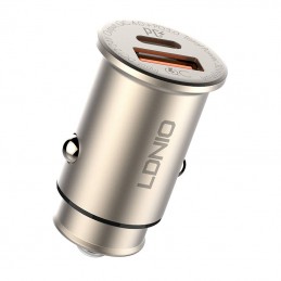 LDNIO C506Q USB, USB-C Car charger + Lightning Cable