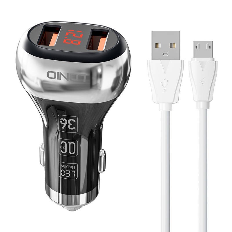 LDNIO C2 2USB Car charger + MicroUSB Cable