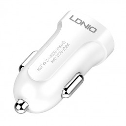 Car charger LDNIO DL-C17, 1x USB, 12W + USB-C cable (white)