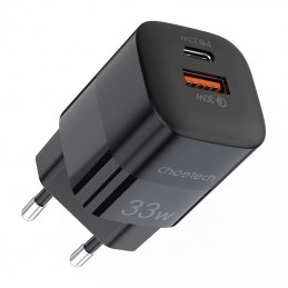 Wall charger Choetech PD5006 30W, A+C dual port (black)