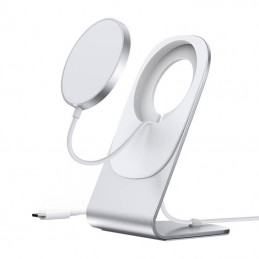 Holder with magnetic wireless charger Choetech H047 (silver)