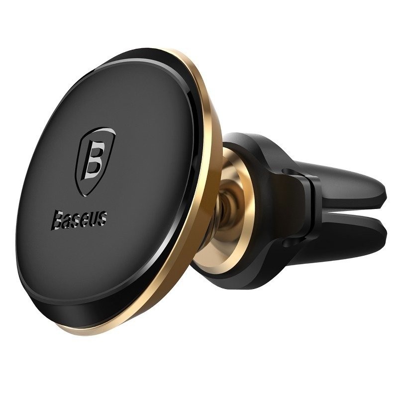 Baseus Magnetic Air Vent Car Mount Holder with cable clip Gold