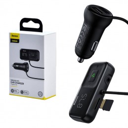 Baseus T typed S-16 wireless MP3 car charger Black