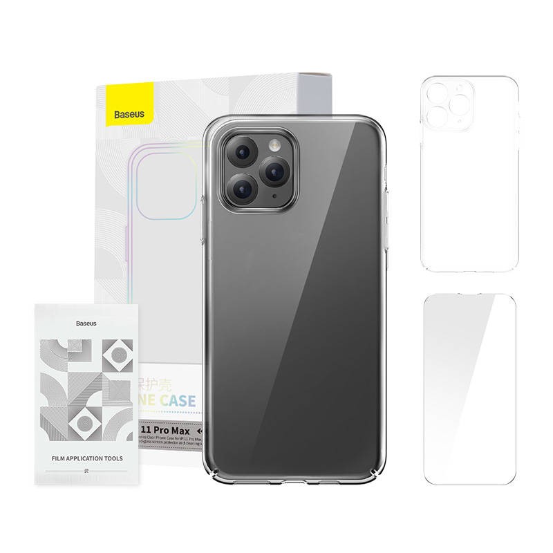 Case Baseus Crystal Series for iPhone 11 pro max (clear) + tempered glass + cleaning kit