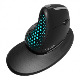 Wireless Vertical Mouse Delux M618XSU BT4.0 + 2.4Ghz 4000DPI RGB