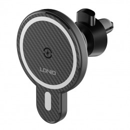 LDNIO Car Mount ,MA20 with inductive charger 15W and metal ring (Black)