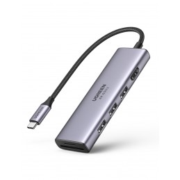 5-in-1 Adapter UGREEN CM511 USB-C Hub to 3x USB3.0 + HDMI + TF / SD (Gray)