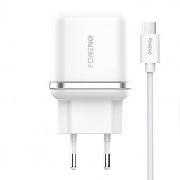 Wall charger Foneng EU20 + dual USB to Micro USB