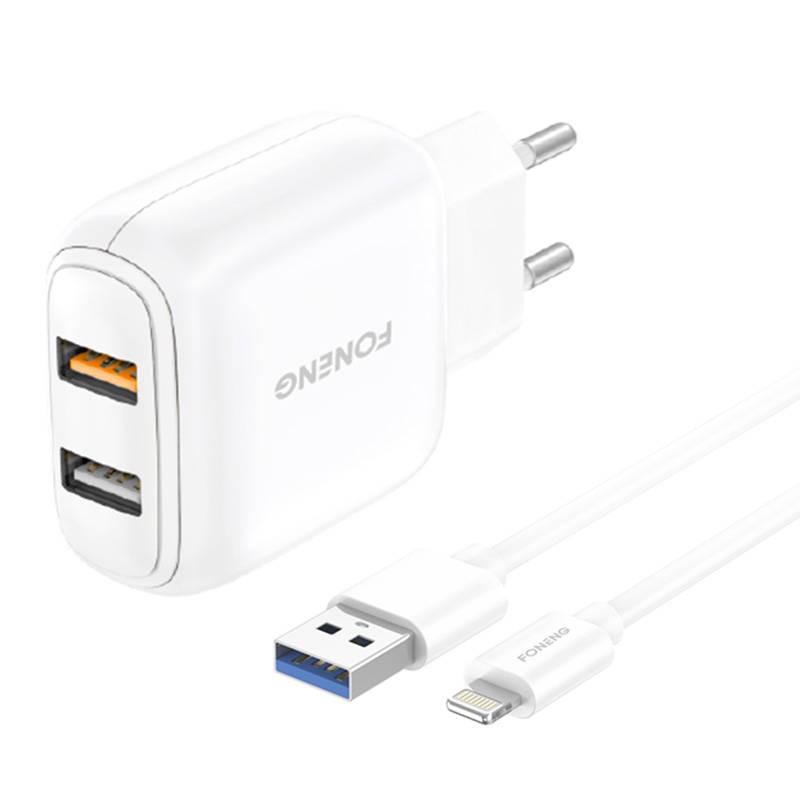 Dual USB QC3.0 charger Foneng EU36 iPhone