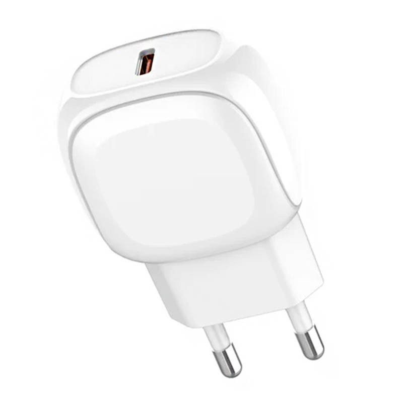 LDNIO A1206C Wall Charger, USB-C, 27W + USB-C to USB-C Cable (White)