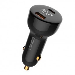 LDNIO C101 Car Charger, USB + USB-C, 100W + USB to Micro USB Cable (Black)