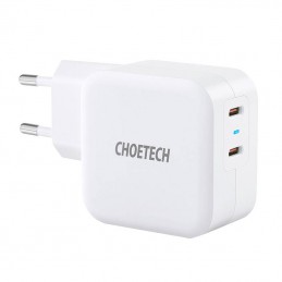 Choetech PD6009 Wall Charger 2x USB-C 20W (white)