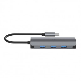 Hub 6w1 USB-C do 3x USB, USB-C, SD Card, Micro SD Card Cygnett SlimMate 100W (grey)